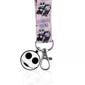 Disney Nightmare Before Christmas Jack & Sally Wrist Lanyard - 11" Key Strap